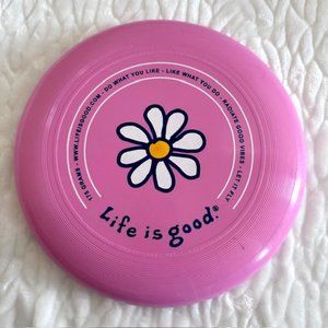 Life Is Good Pink Frisbee With White Daisy Flower Graphic